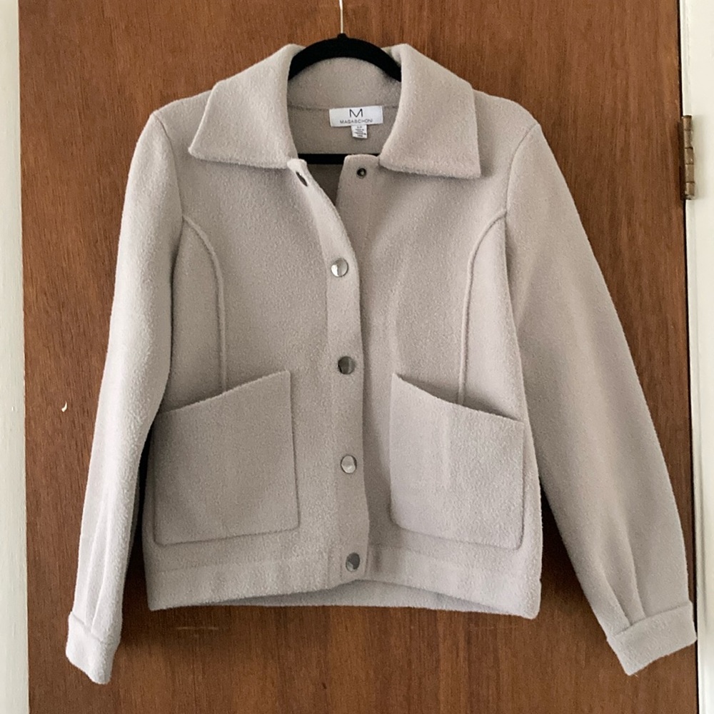 *NWOT* Magaschoni Button Down Gray Coat Jacket